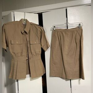 Elegant Tan Women's Skirt Set